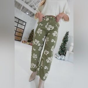 Floral Barrel Jeans size Medium
